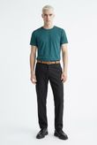 Calça Reta Bolso Faca Jonny 3 Preto Tencel Flow