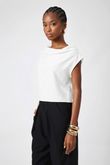 Blusa Drapeado Sem Manga Aritzia Off White Viscomida