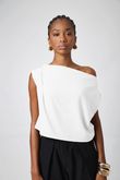 Blusa Drapeado Sem Manga Aritzia Off White Viscomida