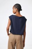 Blusa Drapeado Sem Manga Aritzia Navy Viscomida