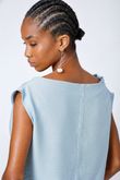 Blusa Drapeado Sem Manga Aritzia Ice Blue Viscomida
