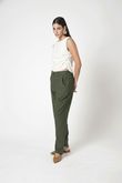 Blusa com detalhe Torcido Lateral Flavia Off White Viscose Sarja