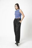 Blusa com detalhe Torcido Lateral Flavia Blue Viscose Sarja
