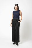 Blusa Torcido Lateral Flavia Navy Viscose Sarja