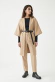 Kimono Estruturado Com Passante e Cinto Alpes Camelo Alfa Twill 