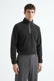 Blusa Gola Ziper Rocky Preto Fleece