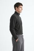 Blusa Gola Ziper Rocky Preto Fleece