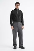 Blusa Gola Ziper Rocky Preto Fleece