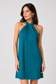 Vestido Curto Olivia Petroleo Lyocel