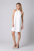Vestido Curto Olivia Off White Lyocel