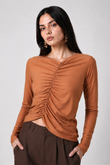 Blusa Drapeada Chalie Fluity Cacau