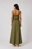 Saia Com Bolso Kaliana Militar Linho