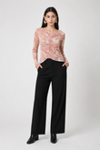 Blusa Assimétrica Chalie Tule Dye Bege