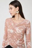 Blusa Assimétrica Chalie Tule Dye Bege