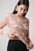 Blusa Assimétrica Chalie Tule Dye Bege