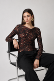 Blusa Drapeada Chalie Fluity Onça