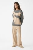 Blusa Oversized Waves Mohair Knit Gray