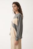 Blusa Oversized Waves Mohair Knit Gray