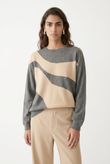 Blusa Oversized Waves Mohair Knit Gray
