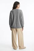Blusa Oversized Waves Mohair Knit Gray
