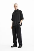 Camisa Oversized Petra Preto Cupro Skin