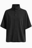Camisa Oversized Petra Preto Cupro Skin