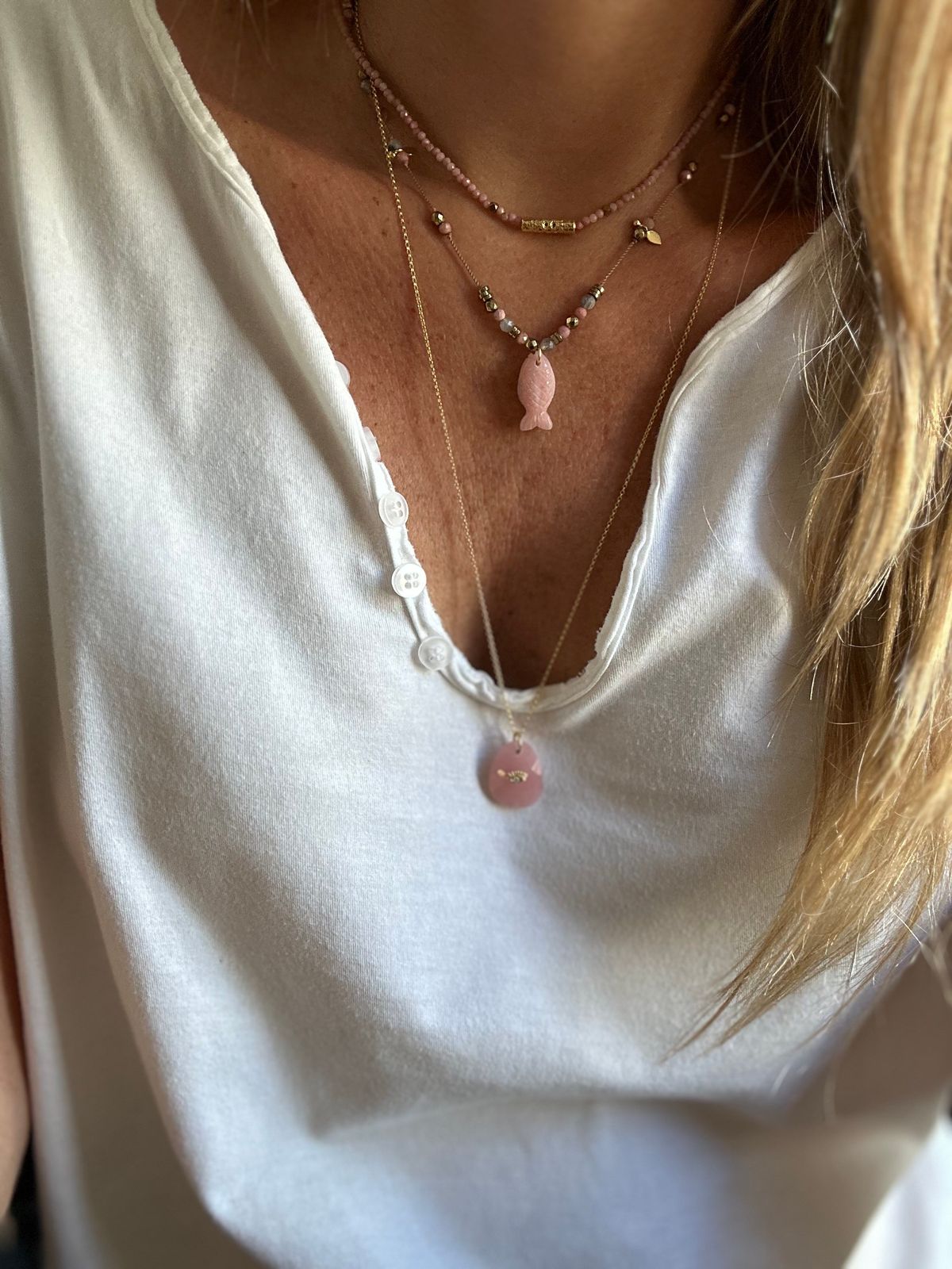 Colar OTTO Opala Rosa