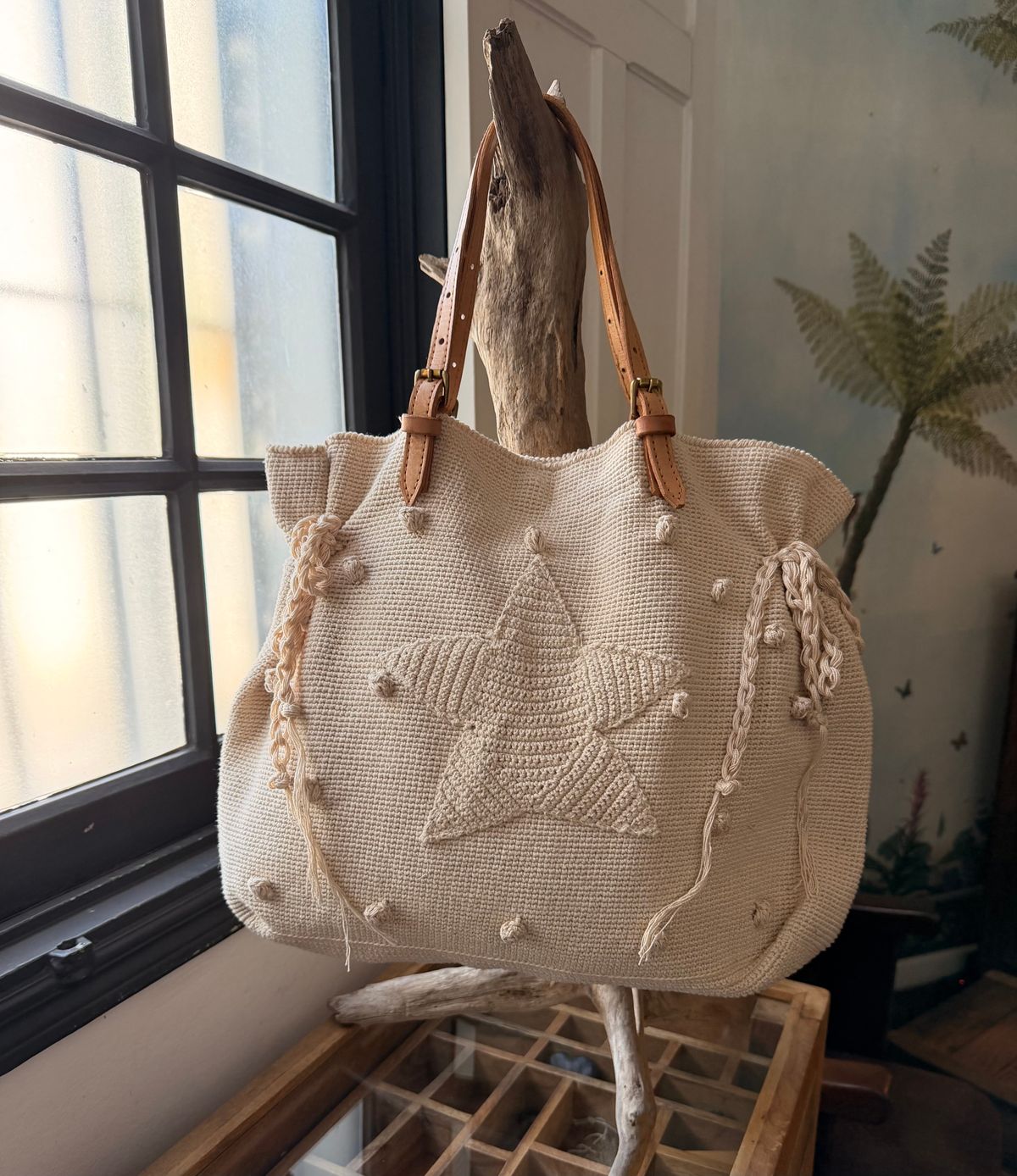 Bolsa ETOILE Crochê Creme