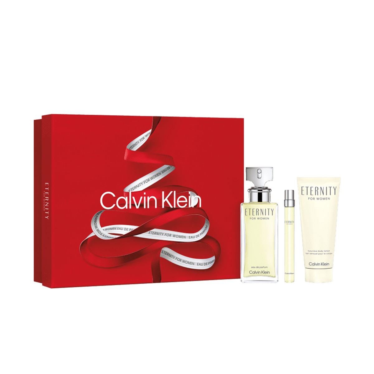 Kit Eternity for Women Calvin Klein Perfume Feminino Eau-de-Parfum 100ml +  Loção Corporal 100ml + Travel Size 10ml - DOLCE VITA