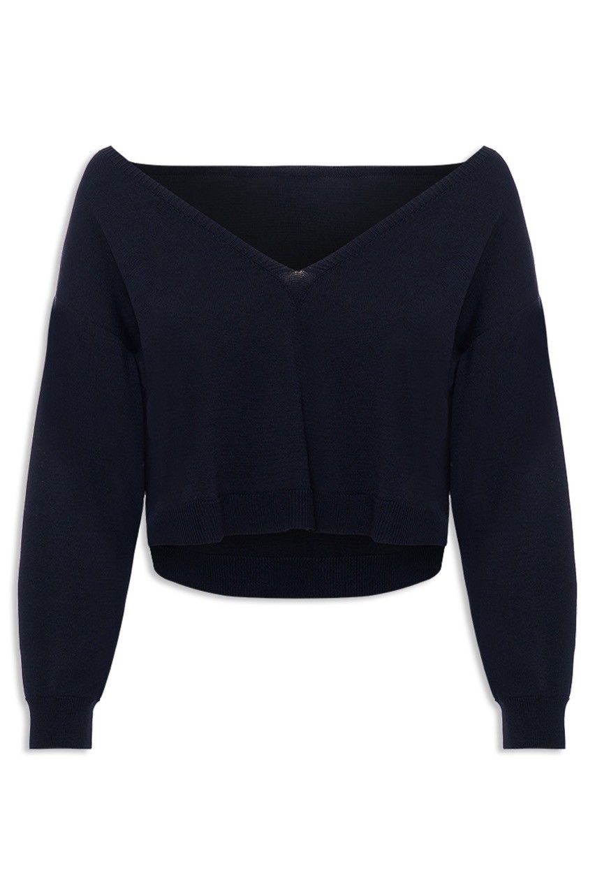 BLUSA GOLA V CURTA TRICOT
