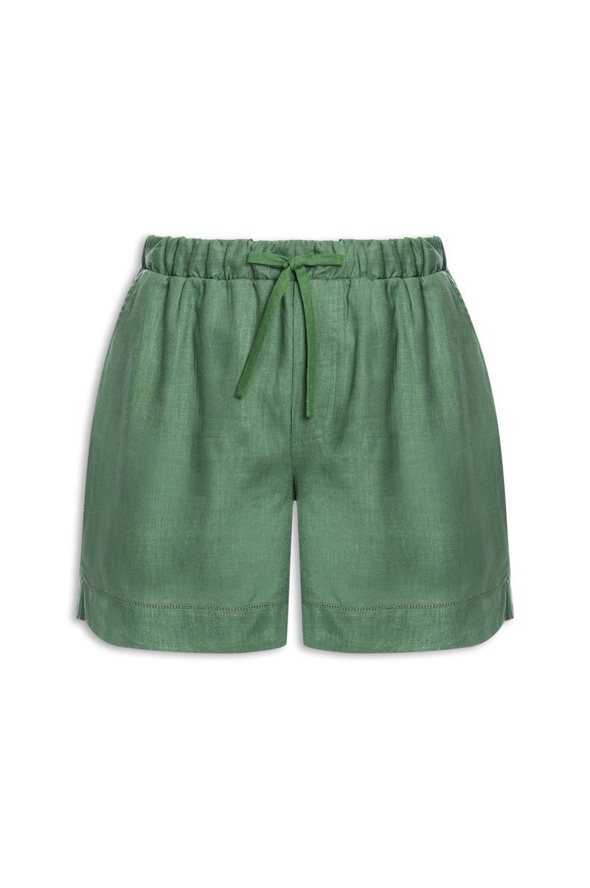 SHORT AJOUR LINHO