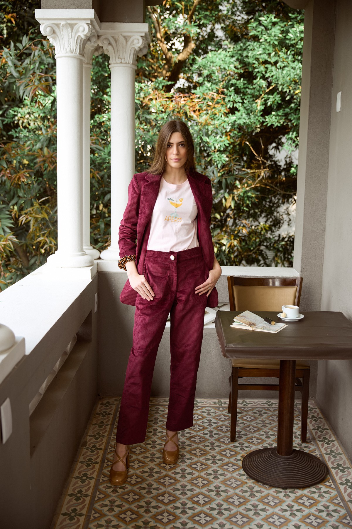 Blazer Clémence veludo cabernet  