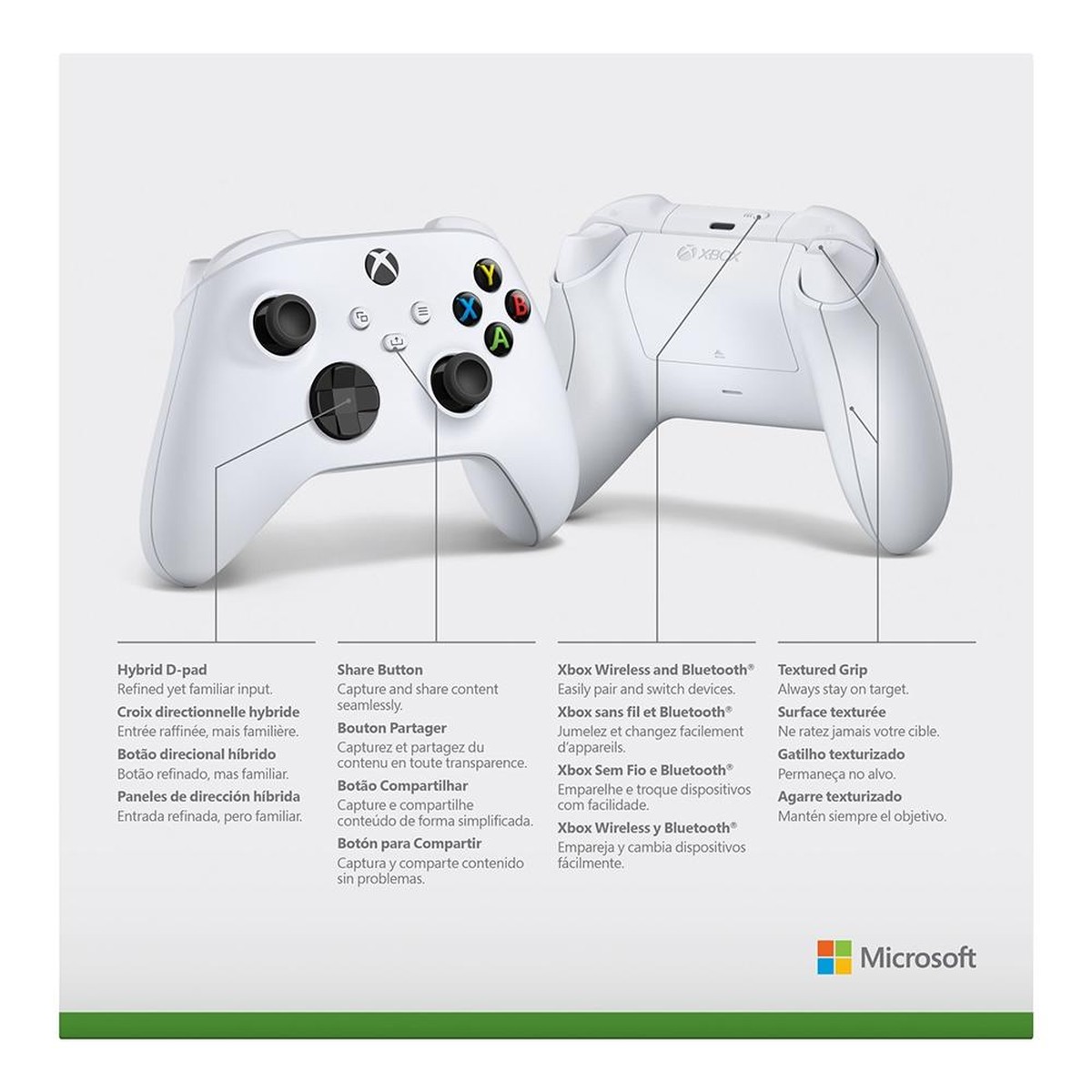 Controle Microsoft para Xbox Series X/S Robot - Branco (QAS-02/07
