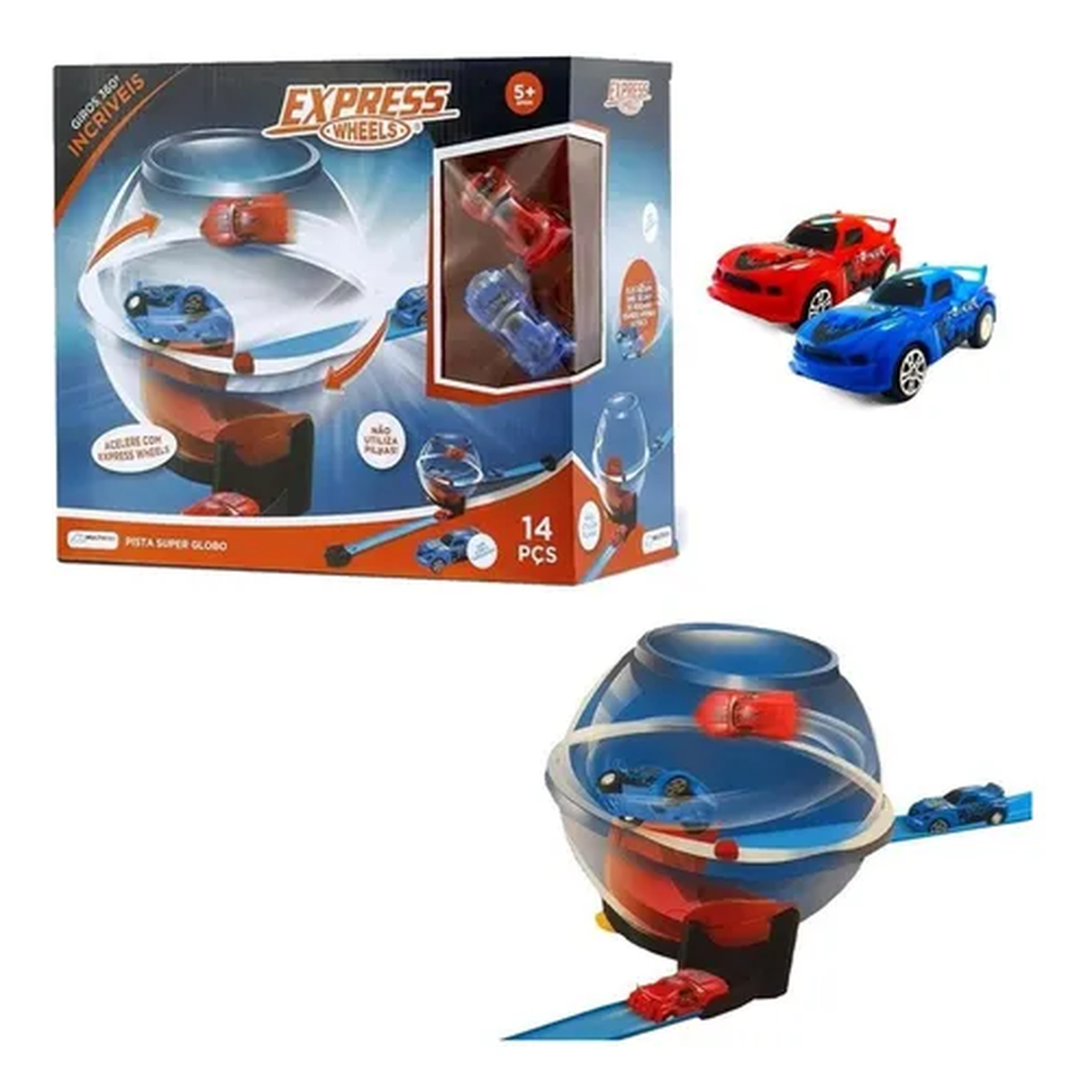 Pista Super Globo Com 2 Carrinhos Express Wheels Multikids - BR1022 -  JCONNECT