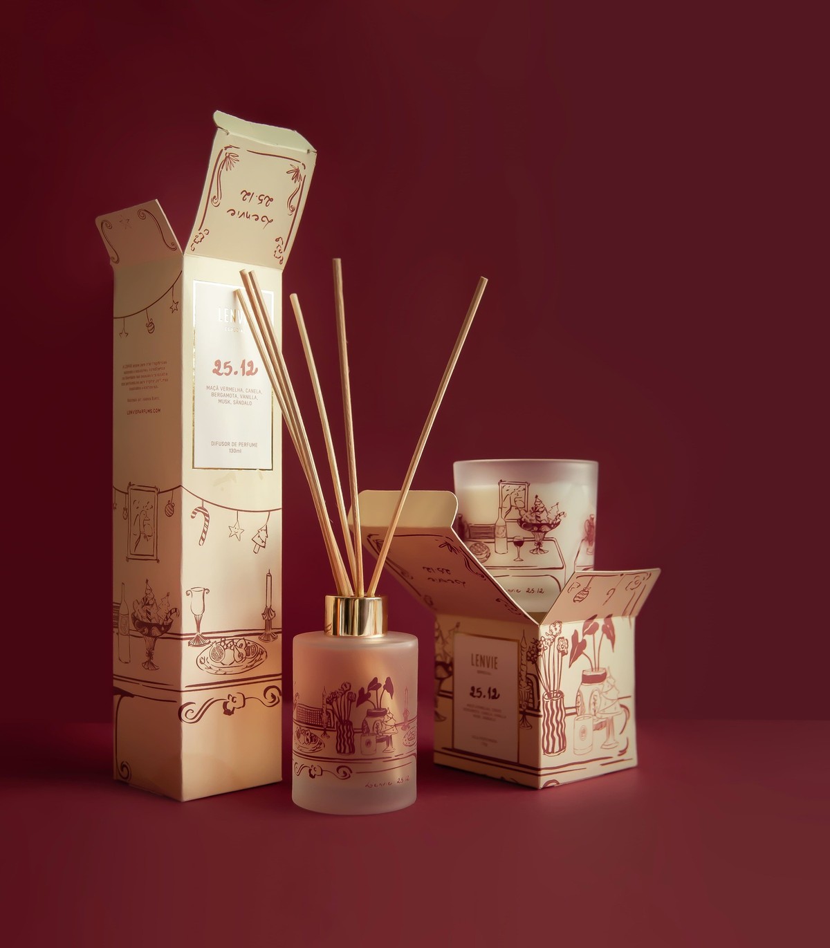 Kit Difusor de Perfume e Vela Perfumada | Especial de Natal