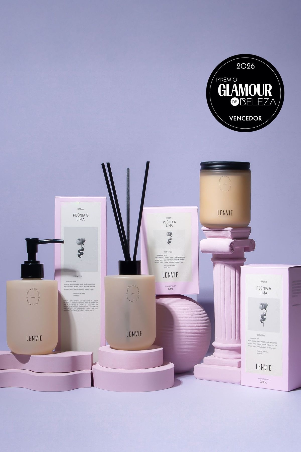 Vela Perfumada 190 g | Peônia & Lima - Urban