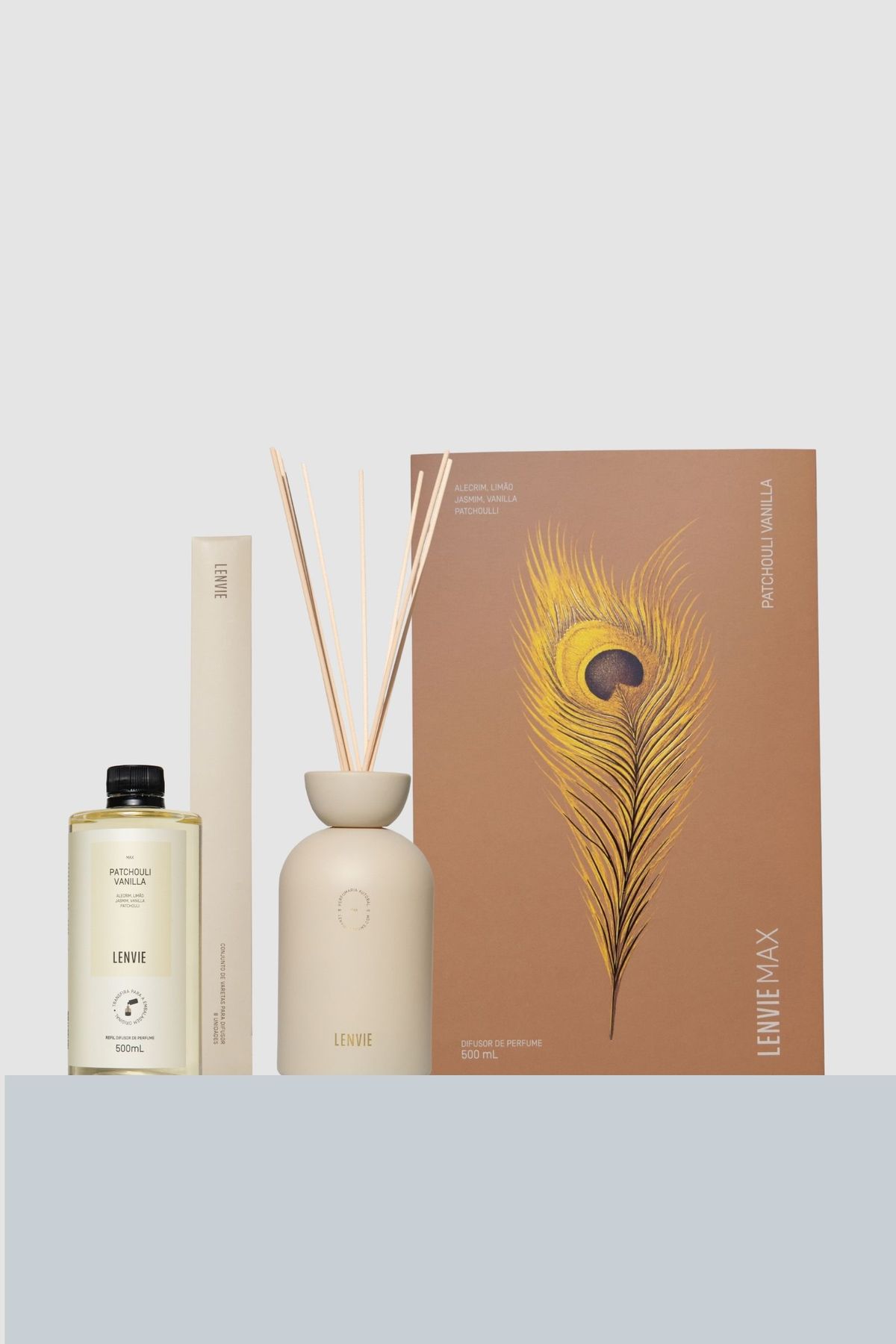 Kit Difusor e Refil Difusor de Perfume Patchouli Vanilla 500ml | LENVIE MAX