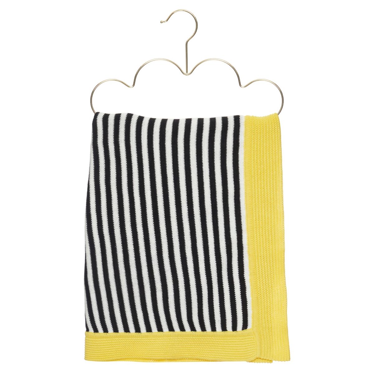 MANTA TITO LISTRADA PRETO/AMARELO