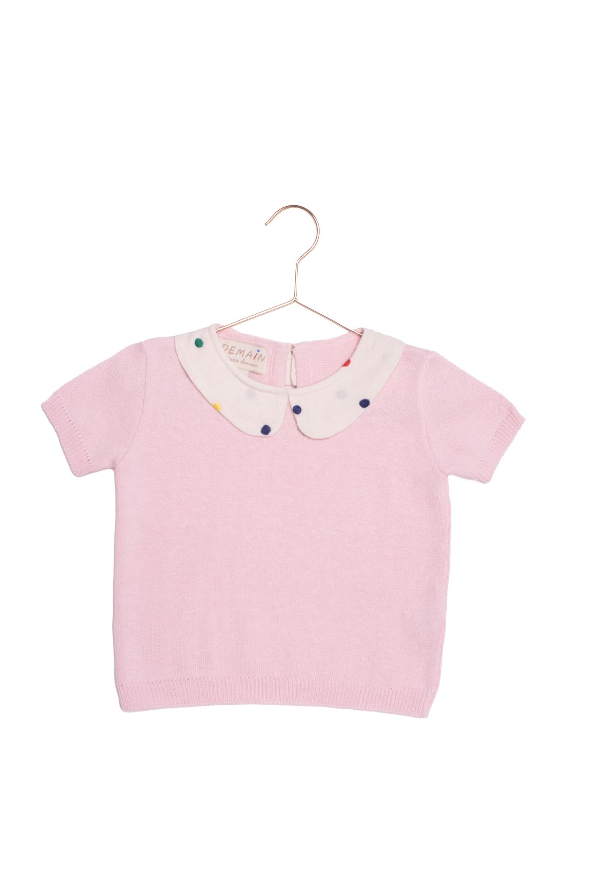 BLUSA TRICOT GABI ROSA GOLA POÁ