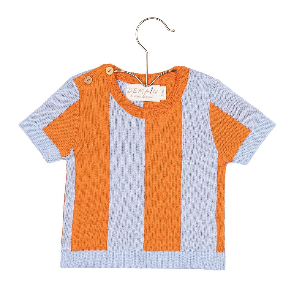 CAMISETA TRIP AZUL/LARANJA