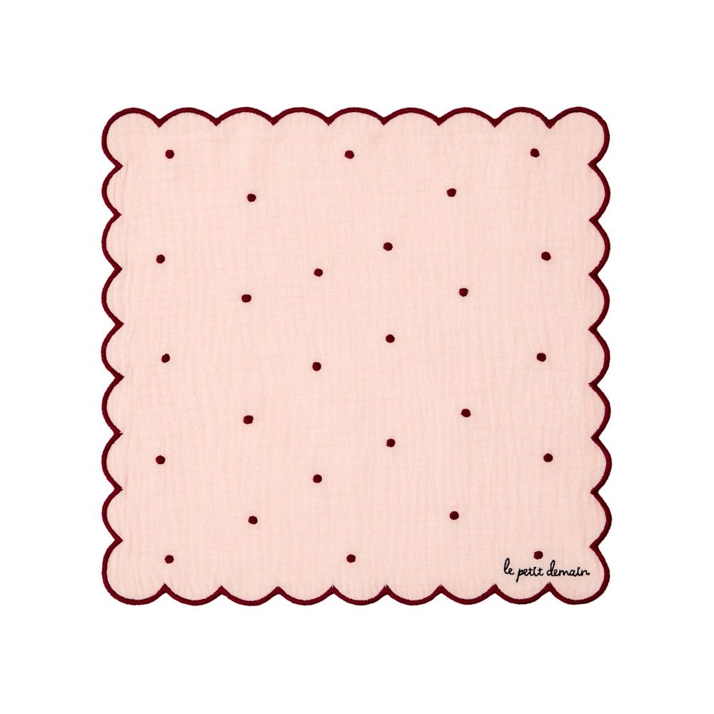FRALDA DE BOCA POÁ BORDÔ/FUNDO ROSA 