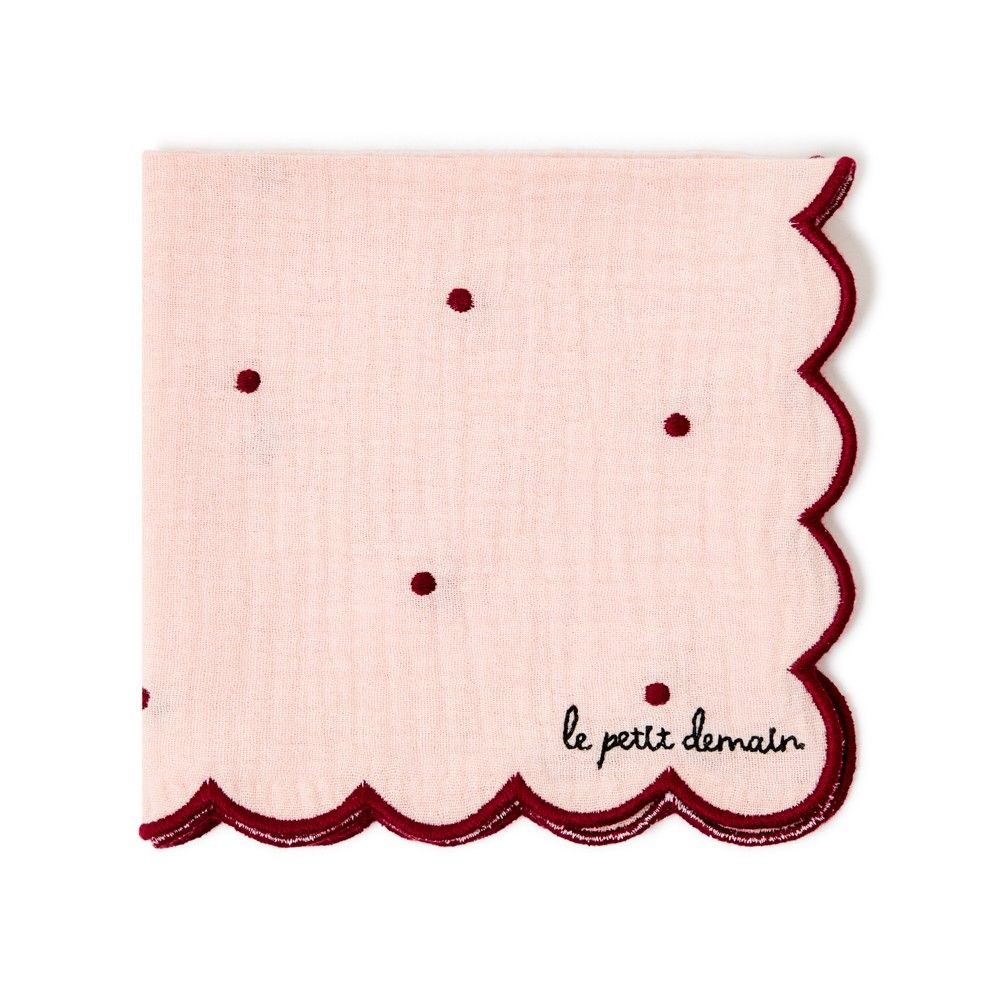 FRALDA DE BOCA POÁ BORDÔ/FUNDO ROSA 