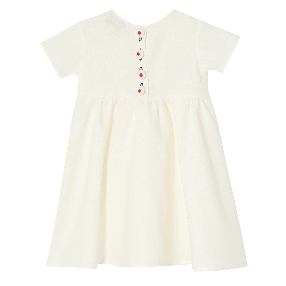 VESTIDO GOLA NUVEM OFF COM AZUL MARINHO