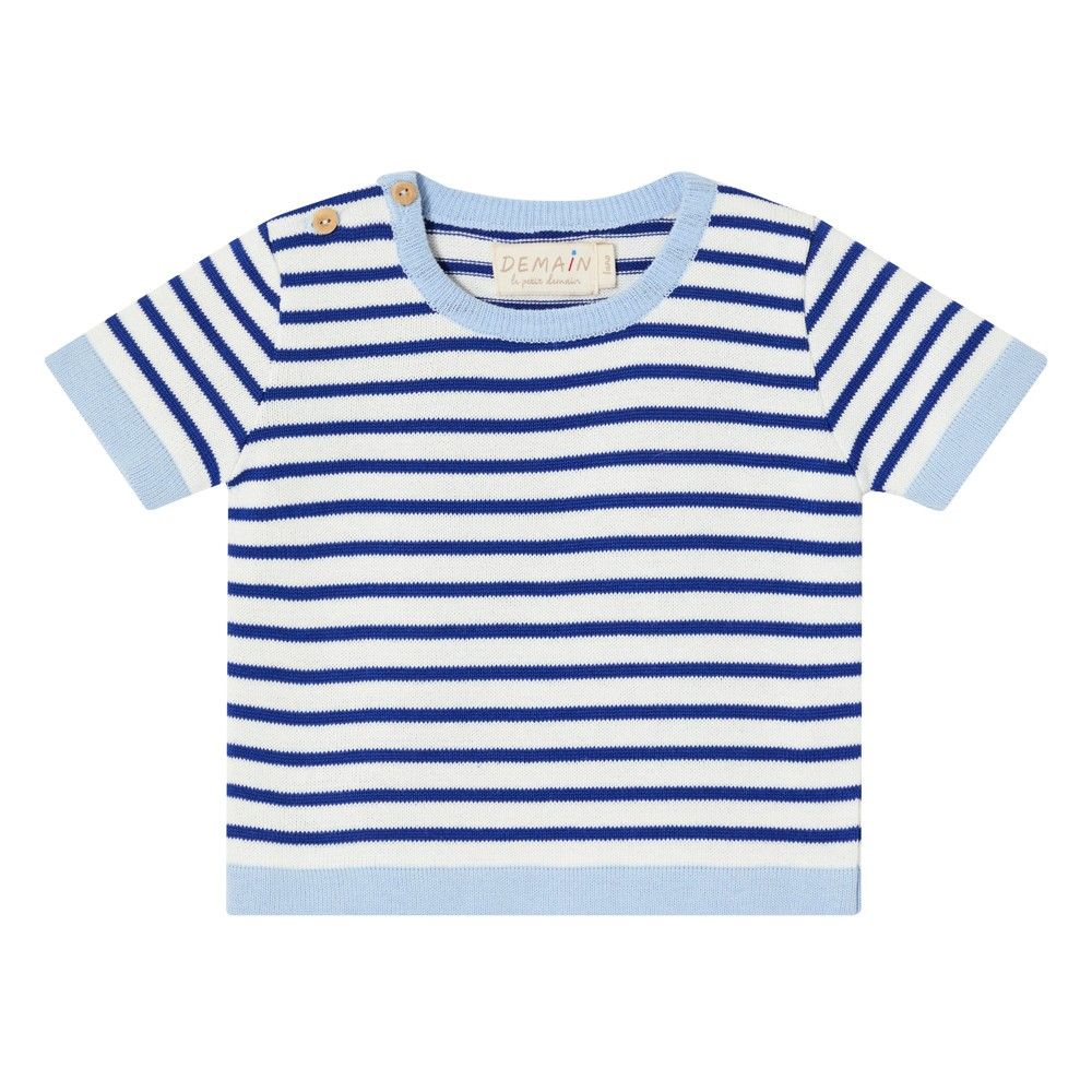 CAMISETA UNI LISTRADA AZUL