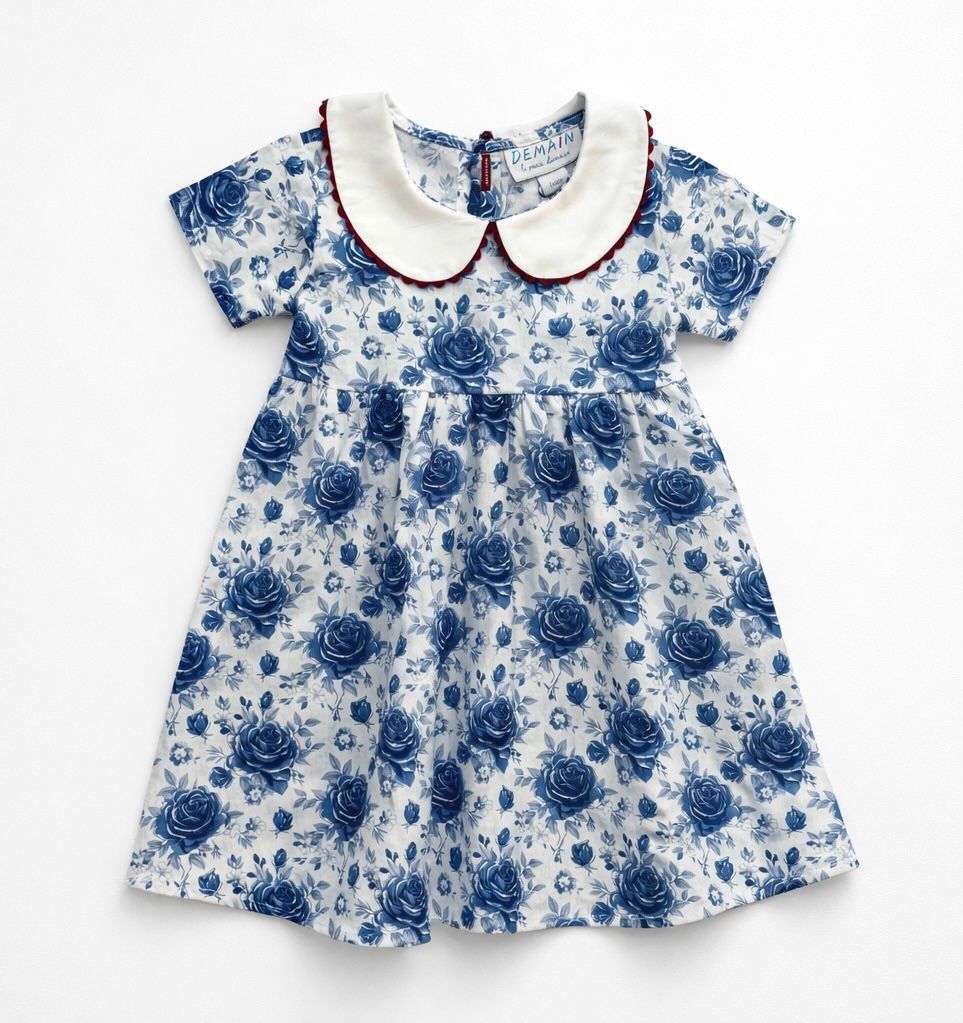 VESTIDO ADA  FLOR AZUL 