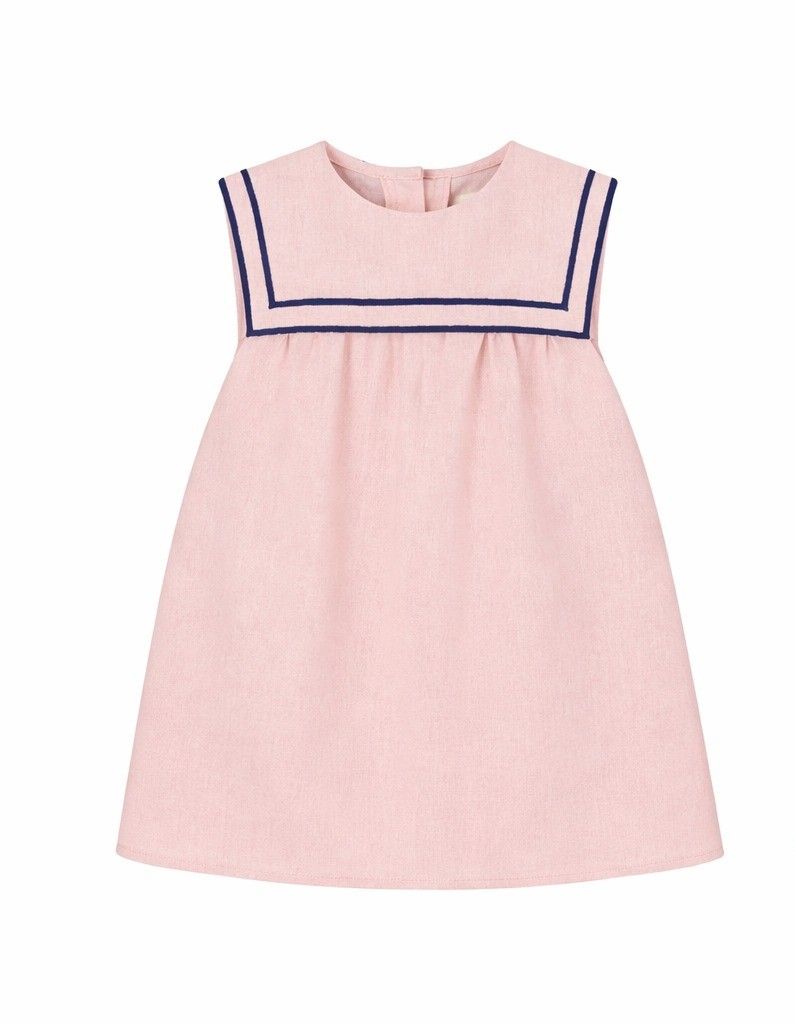 VESTIDO BOMBER MILA ROSA COM PALA MARINHO