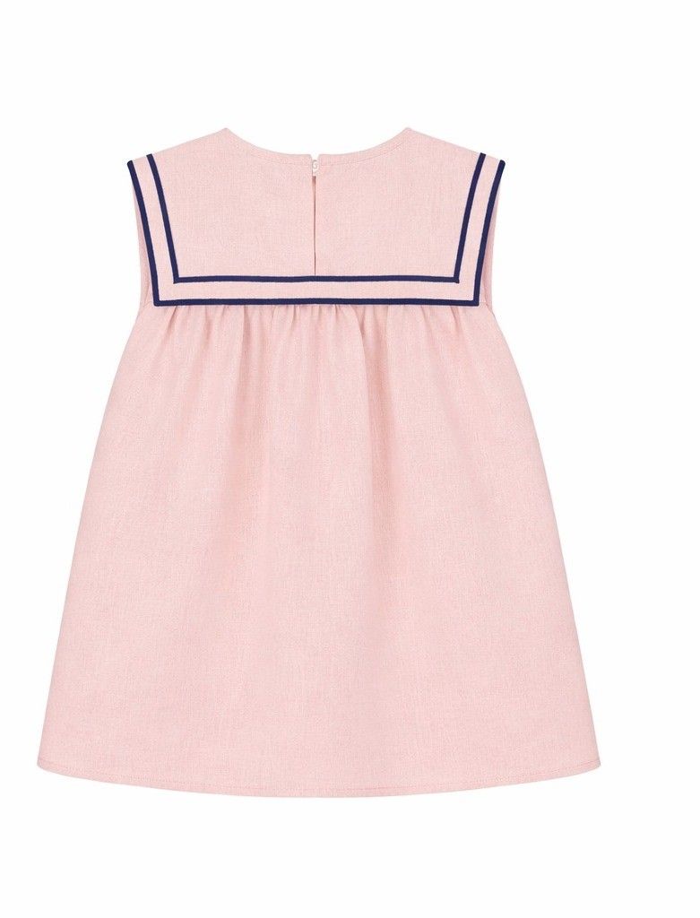 VESTIDO BOMBER MILA ROSA COM PALA MARINHO