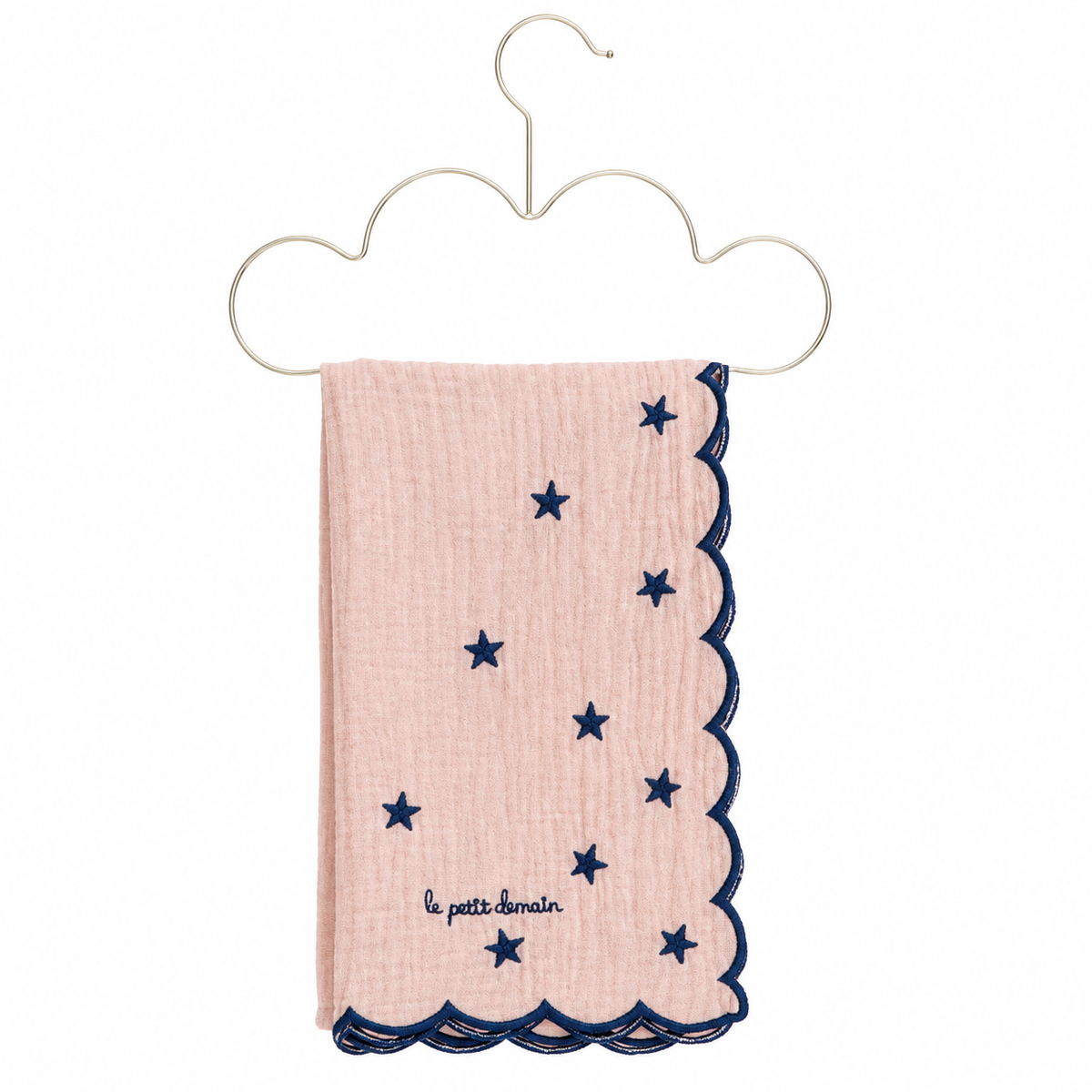 FRALDA DE OMBRO ESTRELA MARINHO FUNDO ROSA