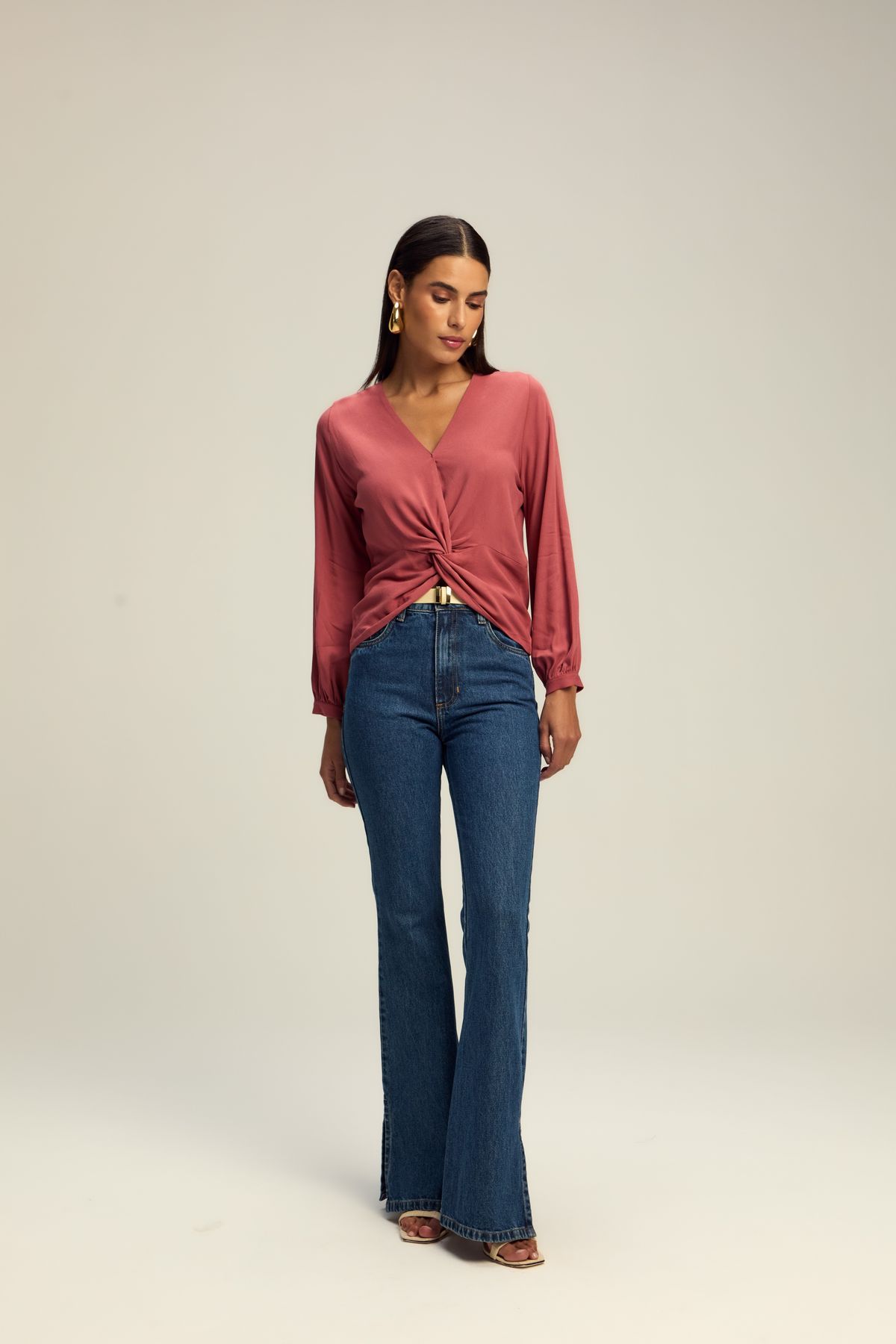 Calça Flare Victoria Jeans Escuro