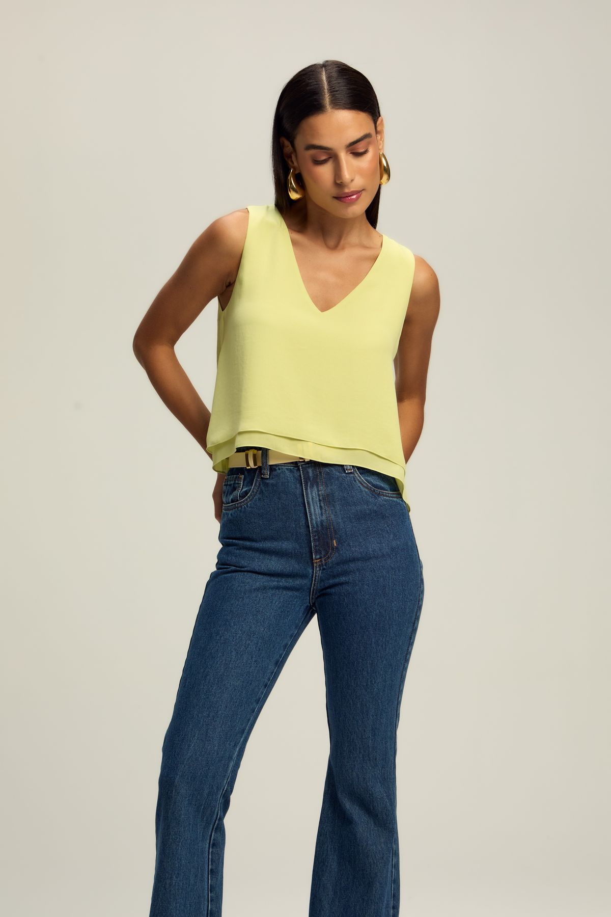 Calça Flare Victoria Jeans Escuro